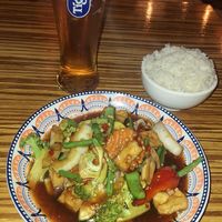 Garlic and chilli with Tofu.  Delicious as always 😋 at LANA in Limerick