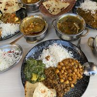 Different vegan options  at Honey Curry House and Pizza in Mallorca