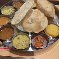 South Indian thali (vegan) at Krishna Vilas in Utrecht