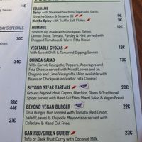 Menu at La Sala in Marbella