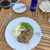 Bangers & mash, tasty gravy, onions were perfect and the mushrooms too!  at La Sala in Marbella