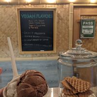 Chocolate and coconut macadamia at Artisan Ice Cream by Cafe de Amis in Paia