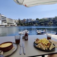 Vegan Club Sandwich and Moussaka (with meat!) at Cafe12 in Crete