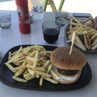 Burger and club sandwich   at Cafe12 in Crete