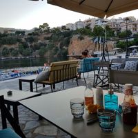 Lots of places to sit at Cafe12 in Crete
