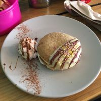Birthday cake cookie sandwich  at Meatless in Liverpool