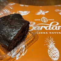 Sugar free and gluten free brownie  at Bardana Cozinha Natural in Rio De Janeiro