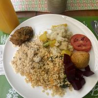 Rice and vegetables at Bardana Cozinha Natural in Rio De Janeiro