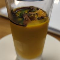 We got an extra free appetizers in Form of cold carrot creme, was very nice. at Bo No Bo Vegan in Olsztyn