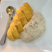 Mango sticky coconut rice  at David's Restaurant in Phnom Penh