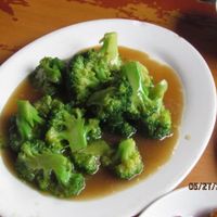 Broccoli dish at Baoguang Temple Vegetarian in Chengdu
