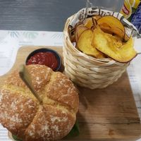 The veggie burger at Bento's as is served at Bento's in Praia Da Barra