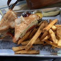 Veggie sandwich with fries at The Corner Drafthouse in San Diego