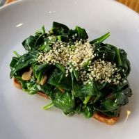 Spinach stack at Fount Coffee + Kitchen in Morrisville