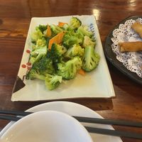 Fresh vegetables at Hua Yan Vegetarian Restaurant in Chongqing