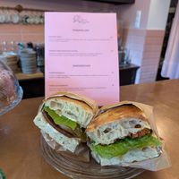 Menu and sandwiches at Ranny Ptaszek in Krakow