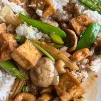 Rice mixed in with tofu & cashews at Thai Basil in Panama City