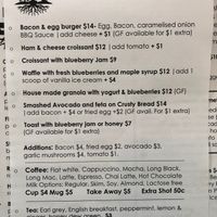 Breakfast menu.  at Source Kitchen in Pemberton