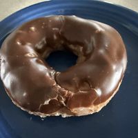 Vegan cake dipped in chocolate   at Cafe Donuts in Toledo