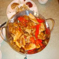 Mushrooms & spicy tofu at Changchun Guan Vegetarian in Wuhan