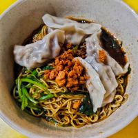 Dumplings dry noodles must try at Yu Long Vegetarian - 玉龙素食 in Central Singapore