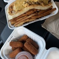 Chick’n Philly & Mozzarella Sticks at Angelhearts Donuts in Ithaca