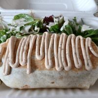 Good morning Ithaca burrito at Angelhearts Donuts in Ithaca