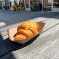 Cheddar sausage croissant  at Angelhearts Donuts in Ithaca