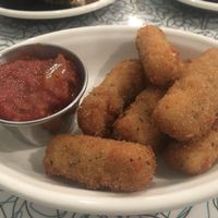 Mozzarella sticks with homemade cheese at Angelhearts Donuts in Ithaca