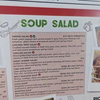 Clearly labeled vegan salads at Sa Bai Modern Thai in Phoenix