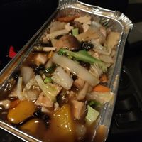 Fish chow mein at 2 Be Plant Based in Oswaldtwistle