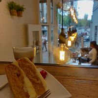 Vegan lemon poppy cake at Coffee and Cakes in Amsterdam
