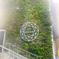 De groene muur bij binnenkomst  at Darwin Brasserie - Sky Garden in London