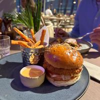chickpea burger at Darwin Brasserie - Sky Garden in London