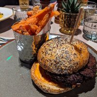 Chickpea and Walnut burger at Darwin Brasserie - Sky Garden in London