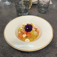 The macerated fruits for dessert   at Darwin Brasserie - Sky Garden in London