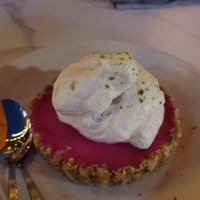 Pink lime pie -- raw crust! at True Food Kitchen in Arlington