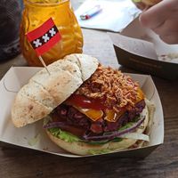 Lola's vegan burger at Food Crib in Amsterdam