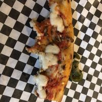 Diablo pizza .. almost eaten  at Pizza Flora in San Jose