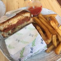 reuben with a side of fries  at Veggie Grill by Next Level in Cambridge