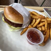 Kids burger  at Veggie Grill by Next Level in Cambridge