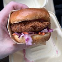 Spicy crab cake sando  at Veggie Grill by Next Level in Cambridge