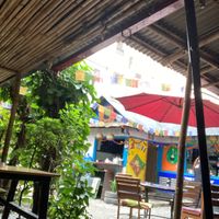 The garden  at French Creperie and Bar in Kathmandu