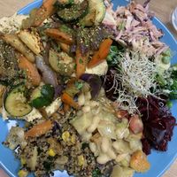 Za’atar Hummus sandwich and salad  at Simple Goodness in Penrith