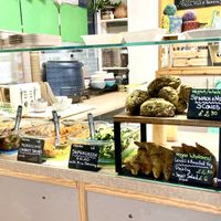 Options at the counter.  Salads to the left    at Simple Goodness in Penrith