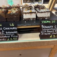 Two of a selection of vegan cakes, and othe sweet treats    at Simple Goodness in Penrith