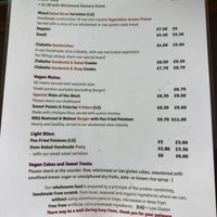 The all vegan menu    at Simple Goodness in Penrith