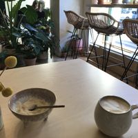 Cappuccino with oat milk at Roots in Leipzig