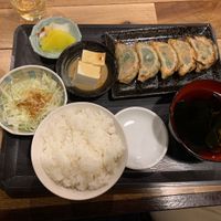Set meal with 5 guioza  at Fukutora in Yamanochi