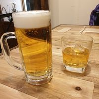 Rude not to have a japanese whisky chaser! at Fukutora in Yamanochi